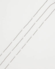 Chico's | Pearlescent Bead Ball Short Necklace/ Silver