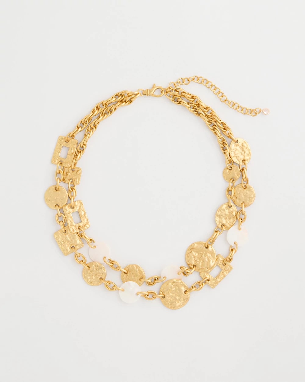 Chico's | Pearl Hammered Short Necklace/ Gold