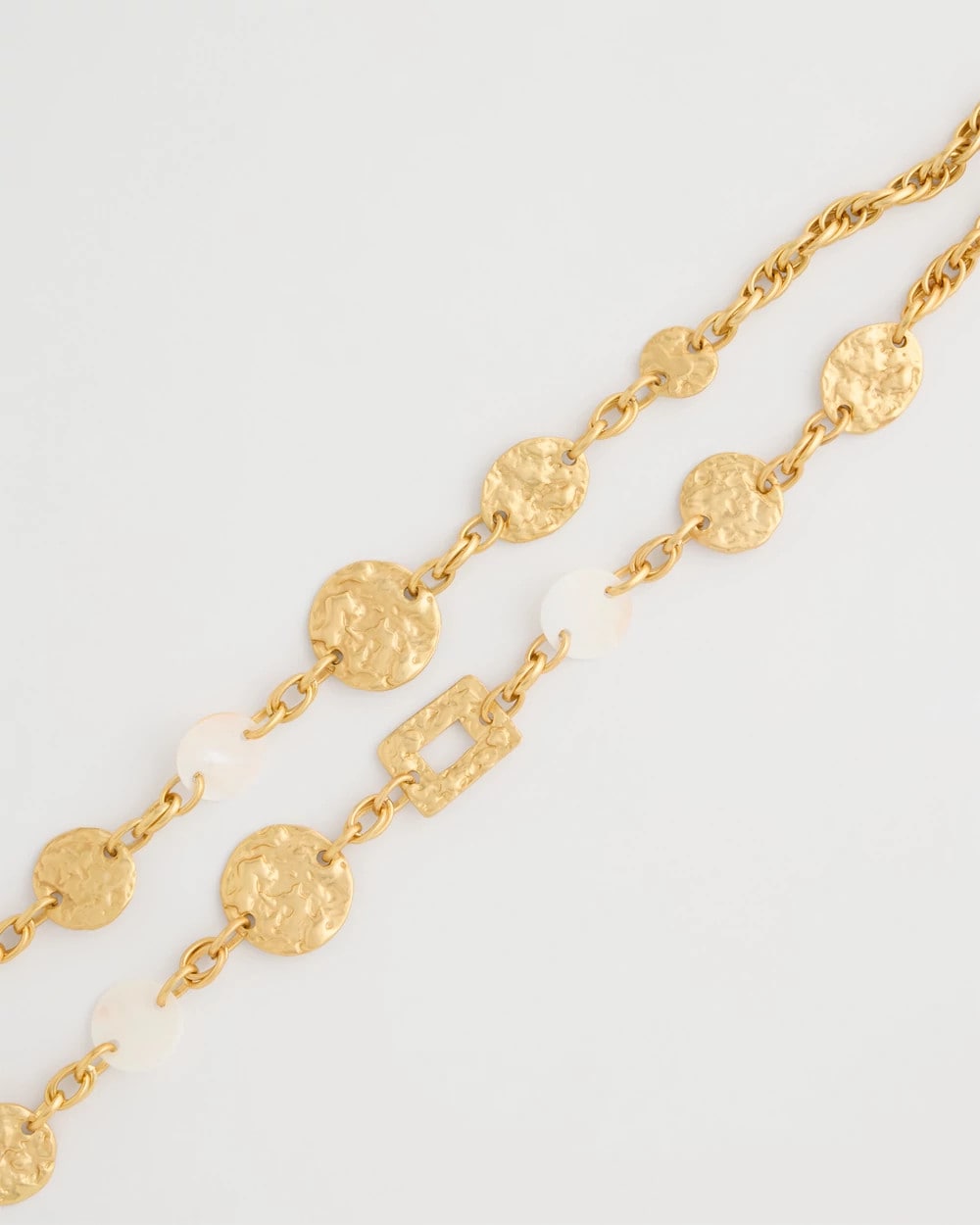 Chico's | Pearl Hammered Short Necklace/ Gold