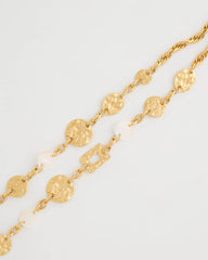 Chico's | Pearl Hammered Short Necklace/ Gold