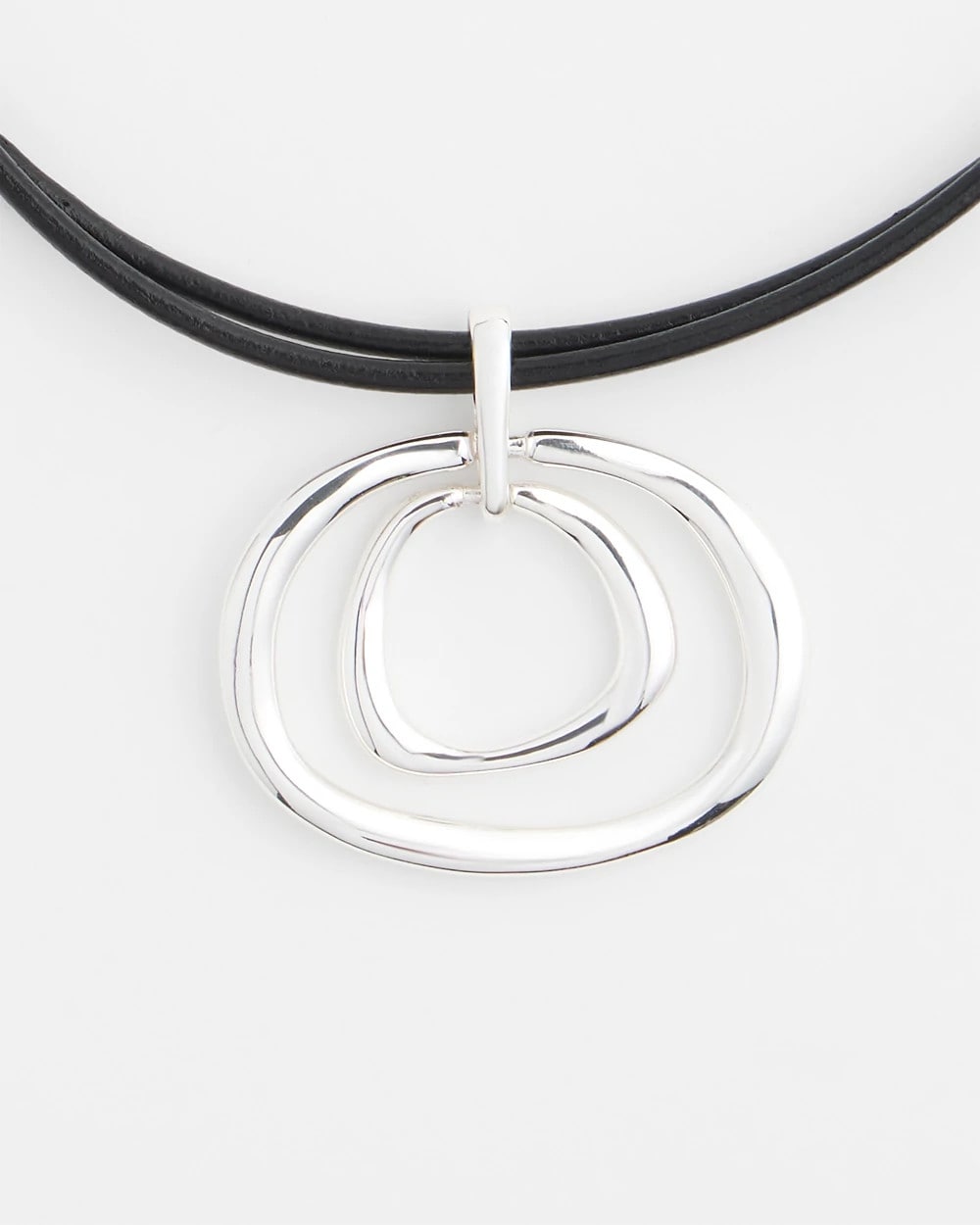 Chico's | Silver Tone Rings Pendant Necklace/ Silver