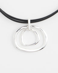 Chico's | Silver Tone Rings Pendant Necklace/ Silver