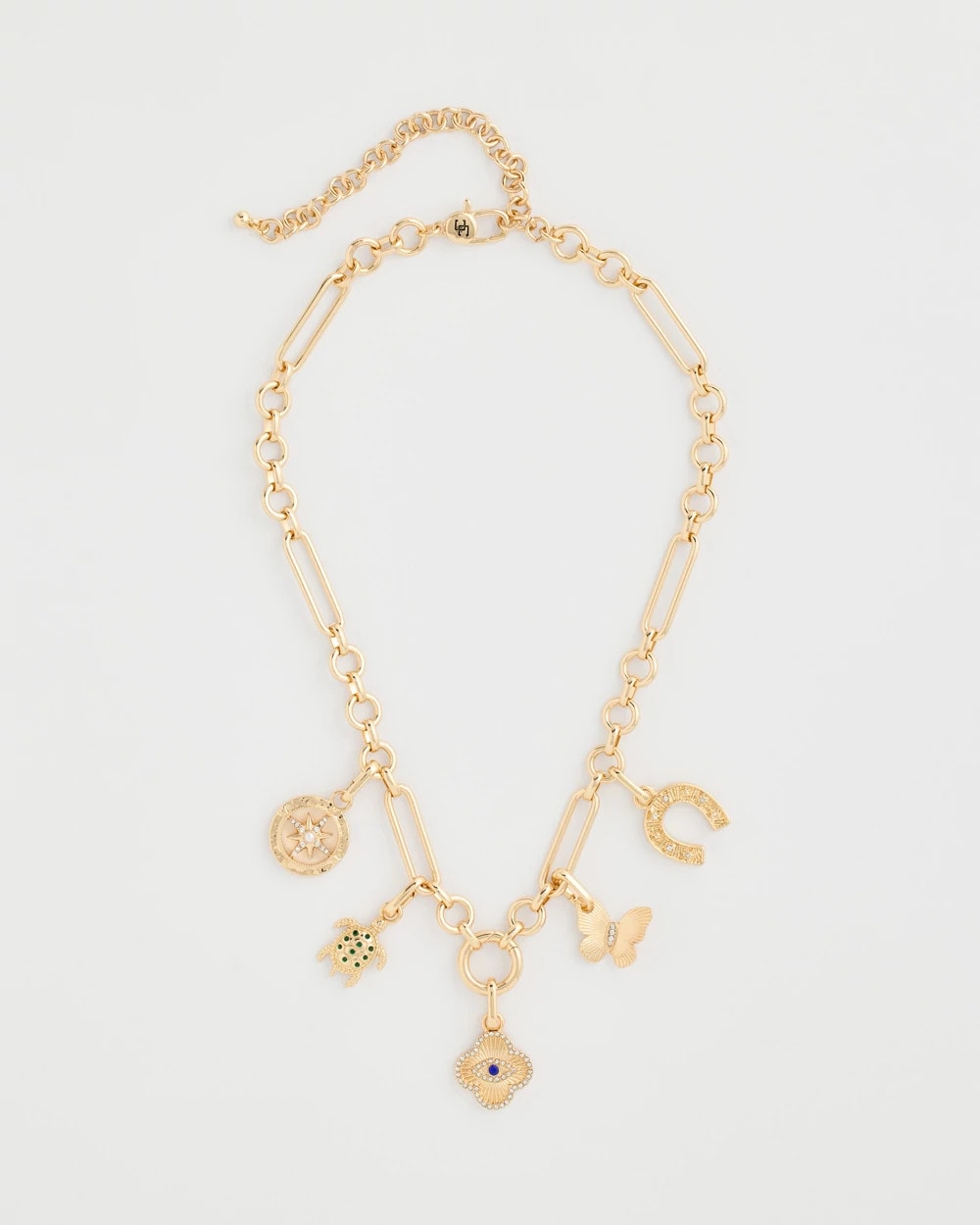 Chico's | Shiny Goldtone Novelty Charm Necklace/ Gold