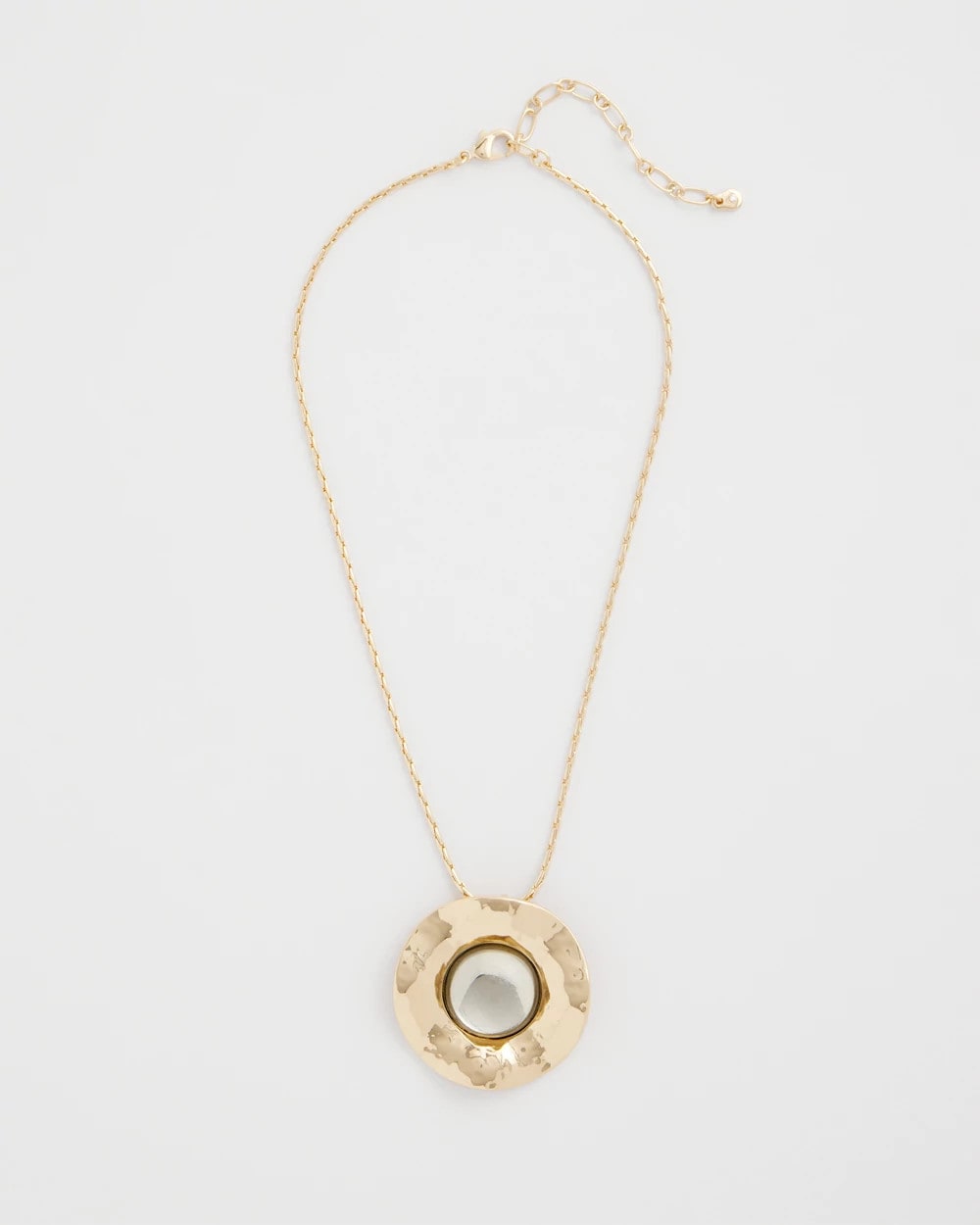 Chico's | Green Gold Short Pendant Necklace/ Green