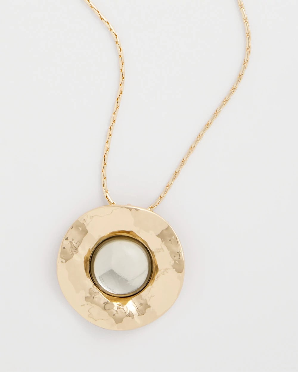 Chico's | Green Gold Short Pendant Necklace/ Green