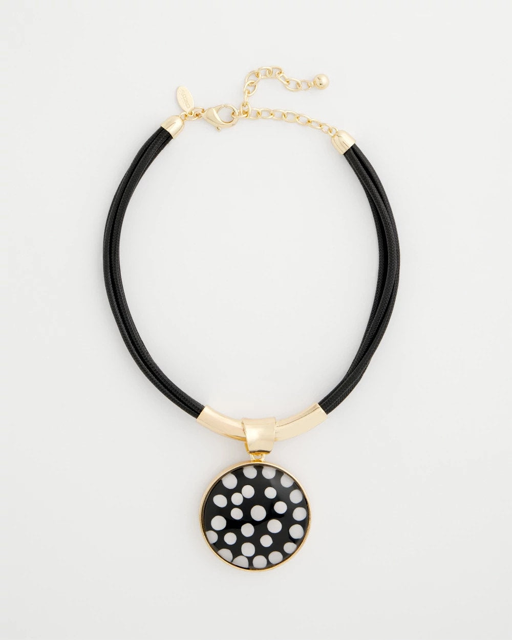 Chico's | Polka Dot Pendant Necklace/ Black/White