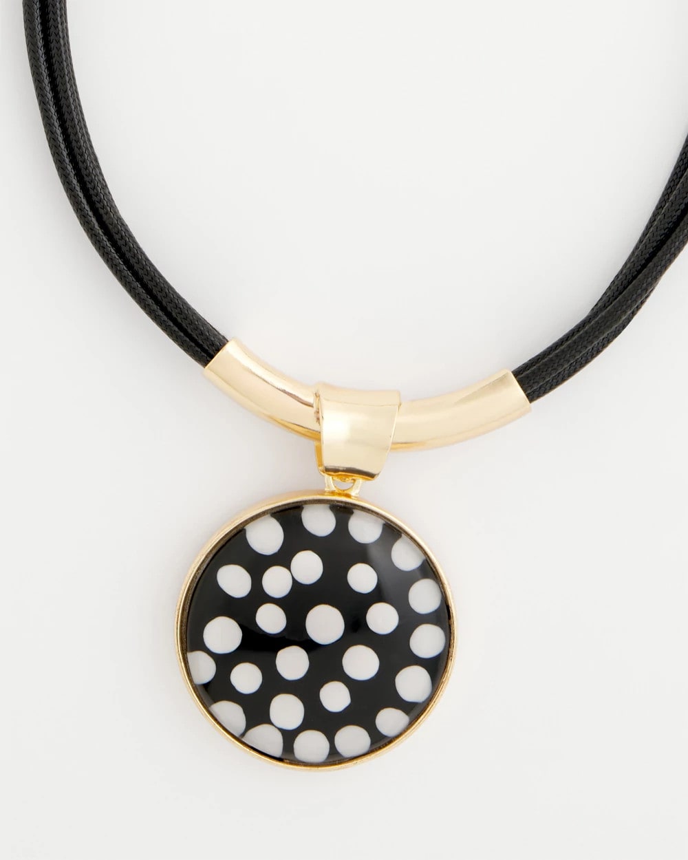 Chico's | Polka Dot Pendant Necklace/ Black/White