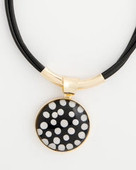 Chico's | Polka Dot Pendant Necklace/ Black/White