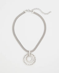 Chico's | Silver Short Pendant Necklace/ Silver
