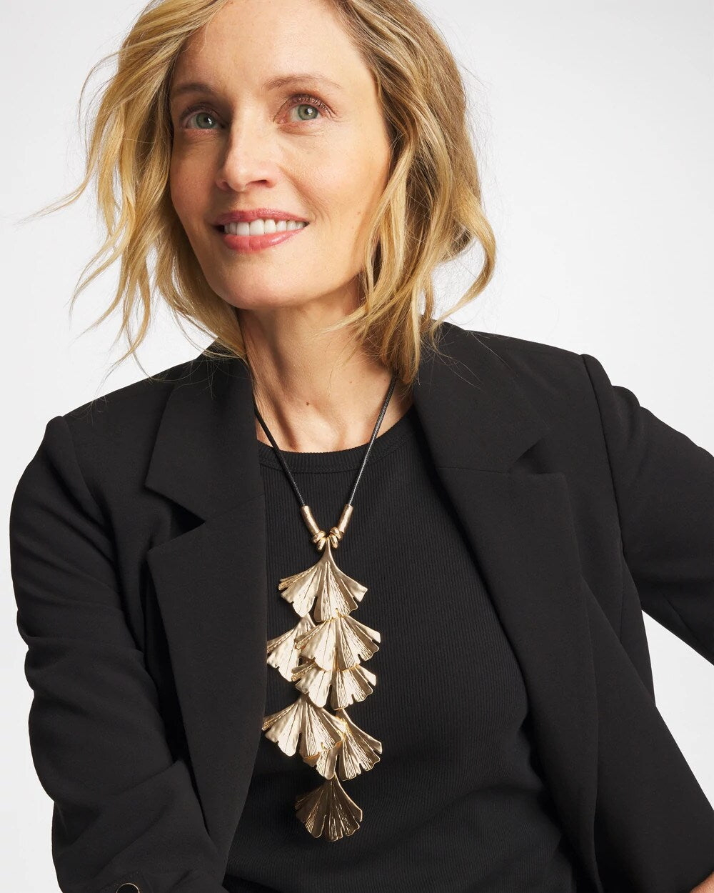 Chico's | Chico's Originals Gold Ginkgo Pendant Necklace/ Gold