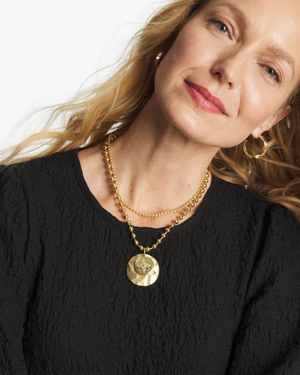 Chico's | Short Gold Ball Chain Pendant/ Gold