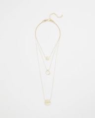 Chico's | Gold Triple Pendant Necklace/ Gold