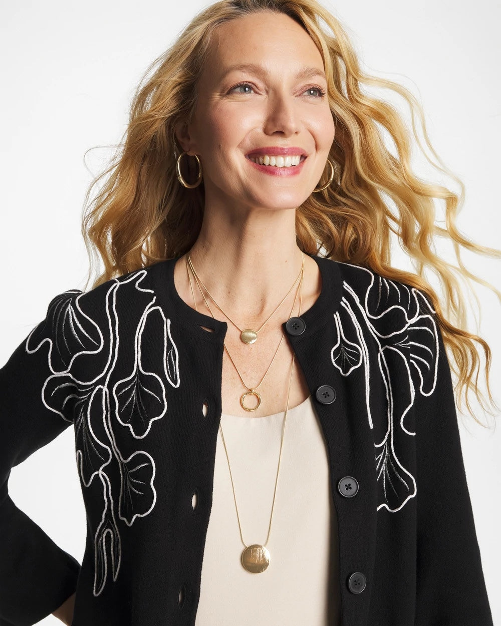 Chico's | Gold Triple Pendant Necklace/ Gold