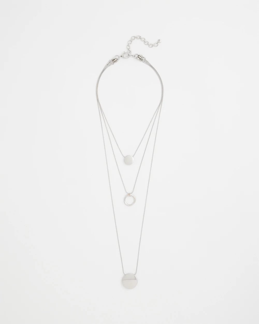 Chico's | Silver Triple Pendant Necklace/ Silver