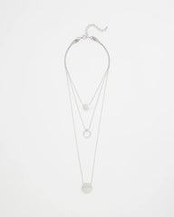 Chico's | Silver Triple Pendant Necklace/ Silver