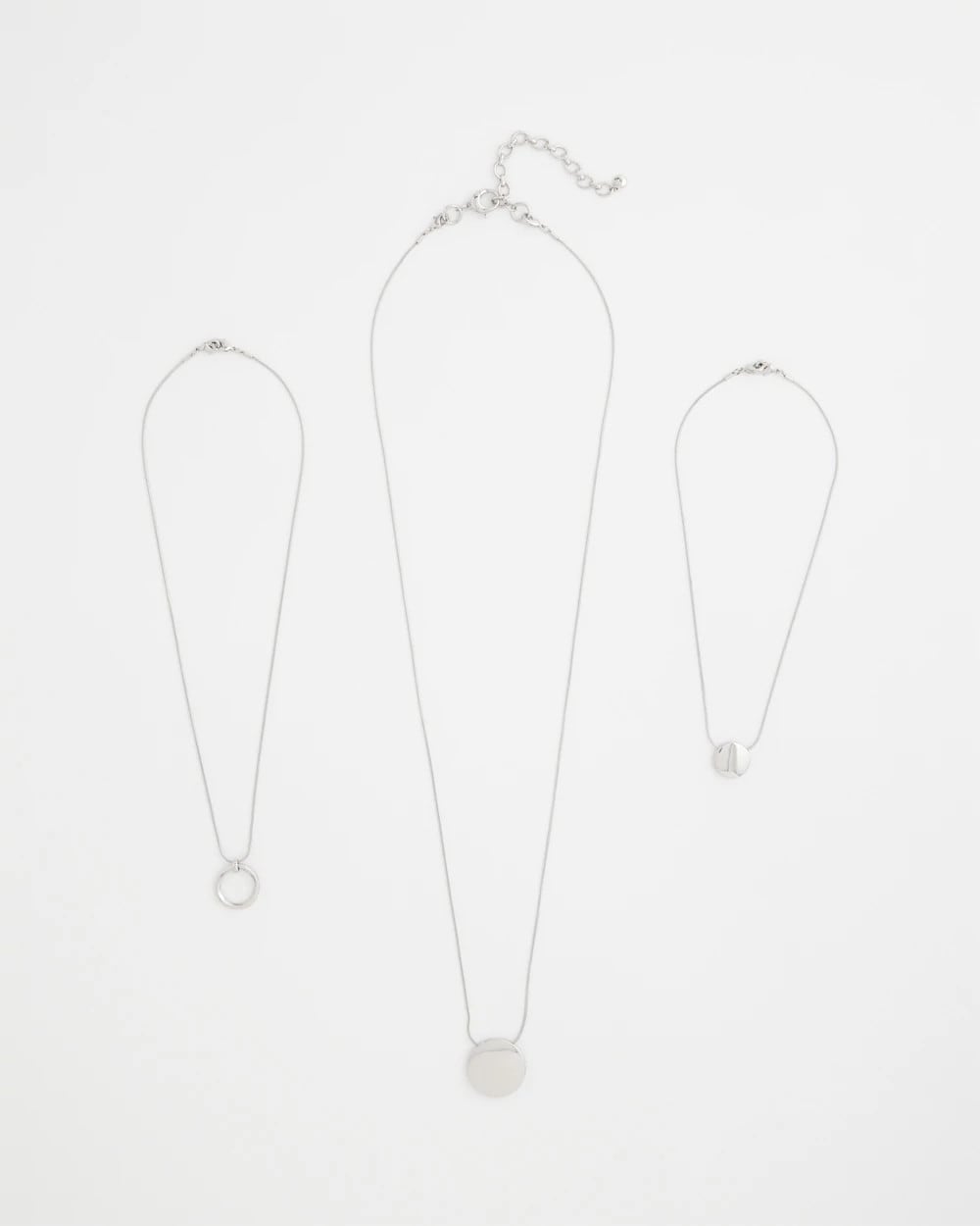 Chico's | Silver Triple Pendant Necklace/ Silver