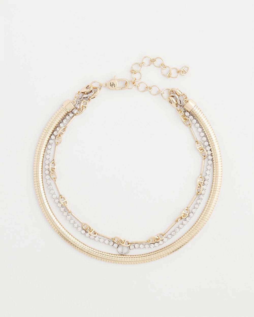 Chico's | Mixed Metal Link Triple-Strand Necklace/ Mixed Metals