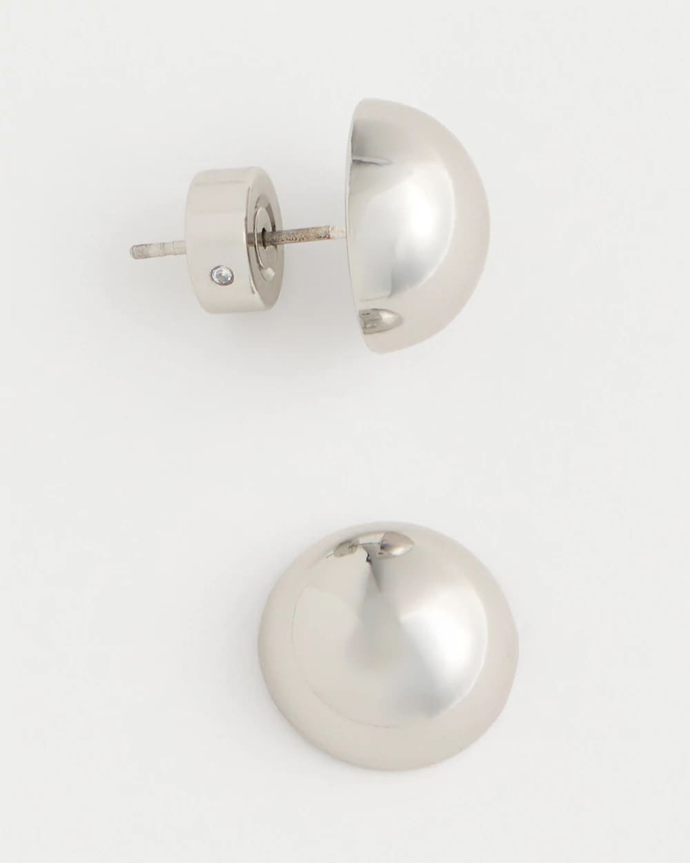 Chico's | Mini Silvertone Sphere Stud Earrings/ Silver