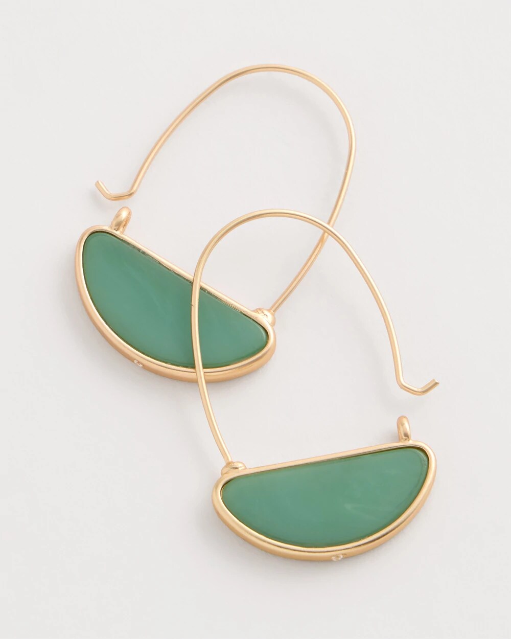 Chico's | Resin Threader Drop Earrings/ Green