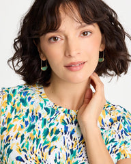Chico's | Resin Threader Drop Earrings/ Green