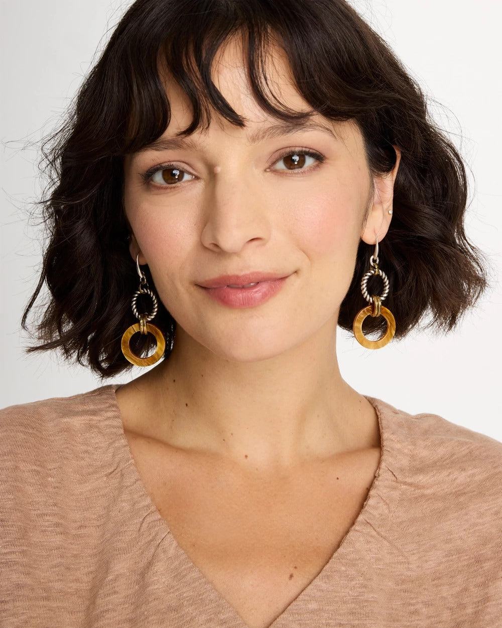 Chico's | Linked Resin Drop Earrings/ Neutral