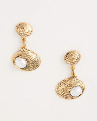 Chico's | Golden Shell Drop Earrings/ Gold