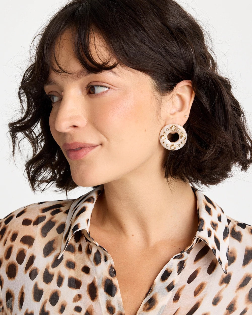 Chico's | Embellished Neutral Stud Earrings/ Neutral