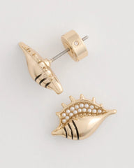 Chico's | Conch Stud Earrings/ Gold