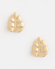 Chico's | Palm Frond Stud Earrings/ Gold