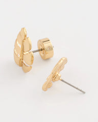 Chico's | Palm Frond Stud Earrings/ Gold