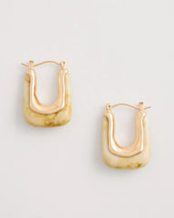Chico's | Neutral Goldtone Square Hoop Earrings/ Neutral