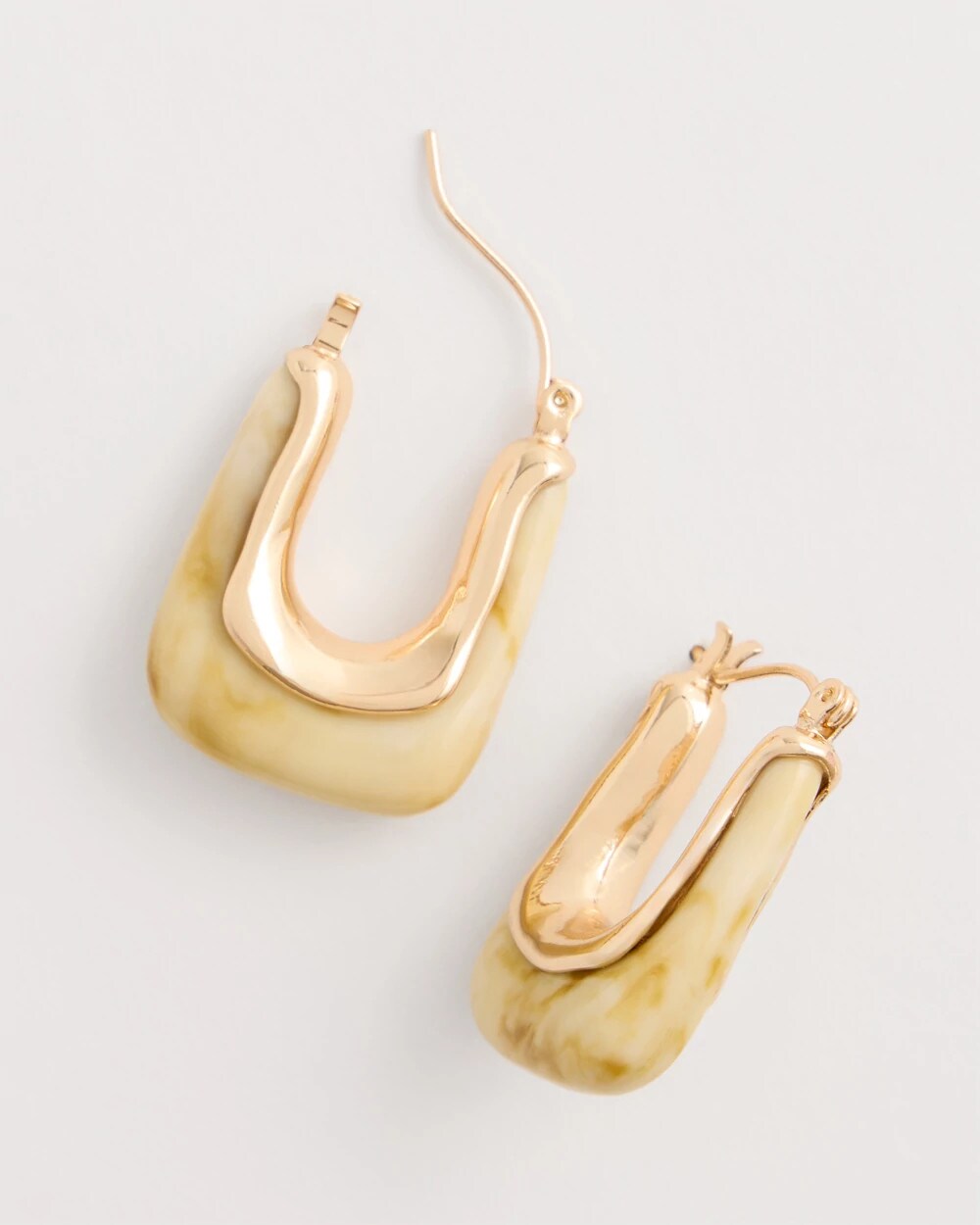Chico's | Neutral Goldtone Square Hoop Earrings/ Neutral