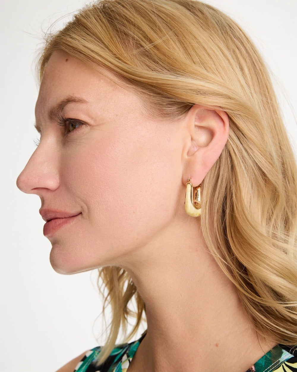 Chico's | Neutral Goldtone Square Hoop Earrings/ Neutral