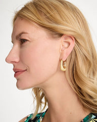 Chico's | Neutral Goldtone Square Hoop Earrings/ Neutral
