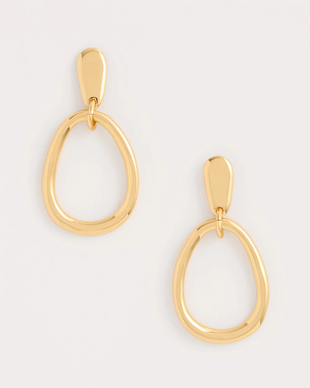 Chico's | Goldtone Open Circle Drop Earrings/ Gold