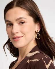 Chico's | Goldtone Open Circle Drop Earrings/ Gold