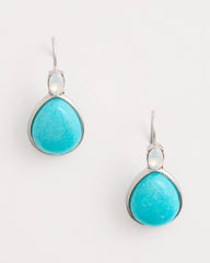 Chico's | Genuine Jade Teal Teardrop Earrings/ Teal