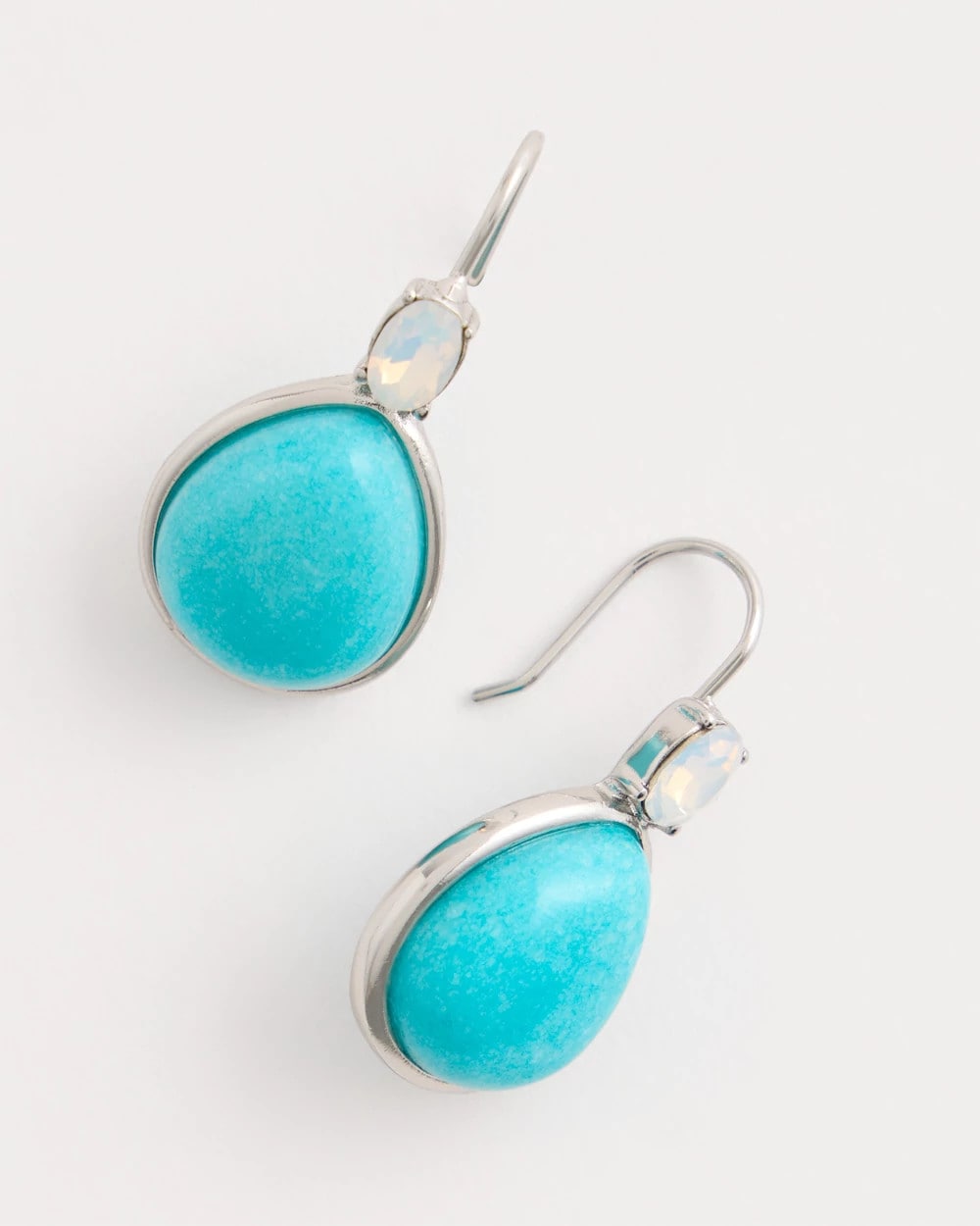 Chico's | Genuine Jade Teal Teardrop Earrings/ Teal