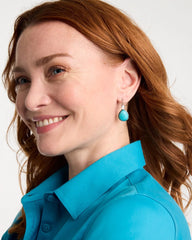 Chico's | Genuine Jade Teal Teardrop Earrings/ Teal