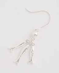 Chico's | Silvertone Fish Cluster Earrings/ Silver