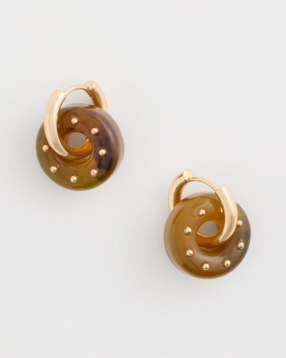 Chico's | Neutral Resin Drop Hoop Earrings/ Neutral