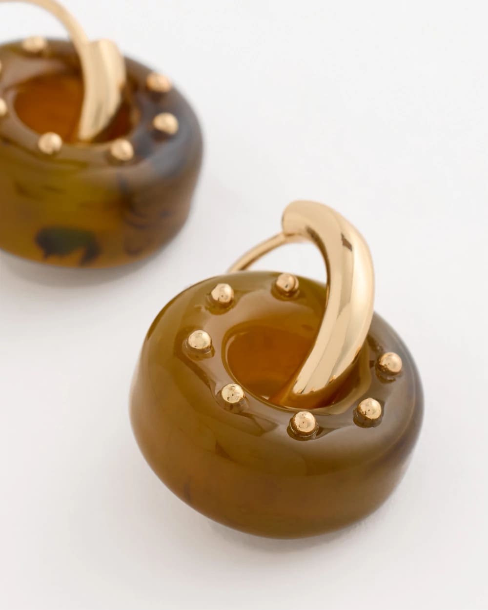 Chico's | Neutral Resin Drop Hoop Earrings/ Neutral