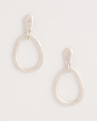Chico's | Silvertone Open Circle Drop Earrings/ Silver