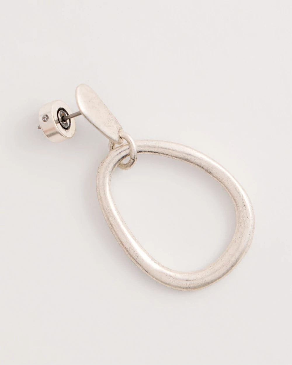 Chico's | Silvertone Open Circle Drop Earrings/ Silver