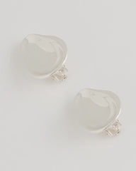 Chico's | Silvertone Stud Clip-On Earrings/ Silver