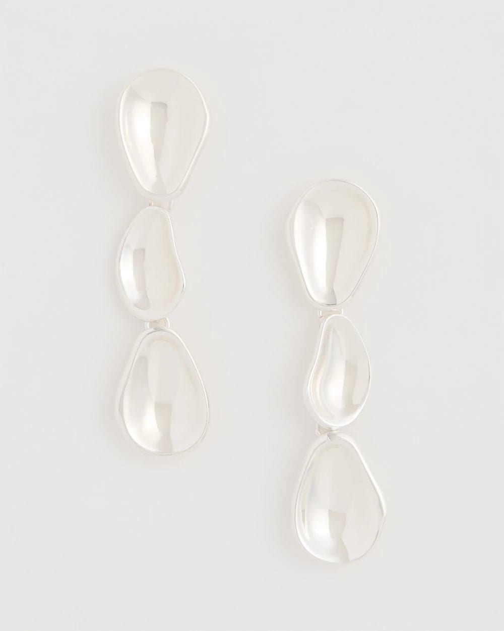 Chico's | Silvertone Linear Drop Earrings/ Silver