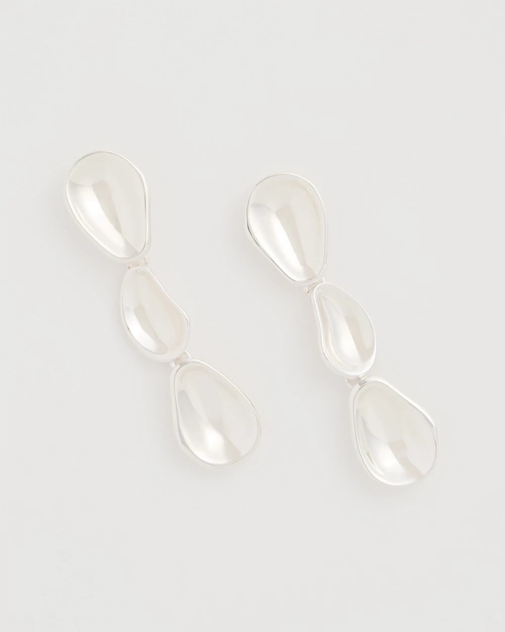 Chico's | Silvertone Linear Drop Earrings/ Silver