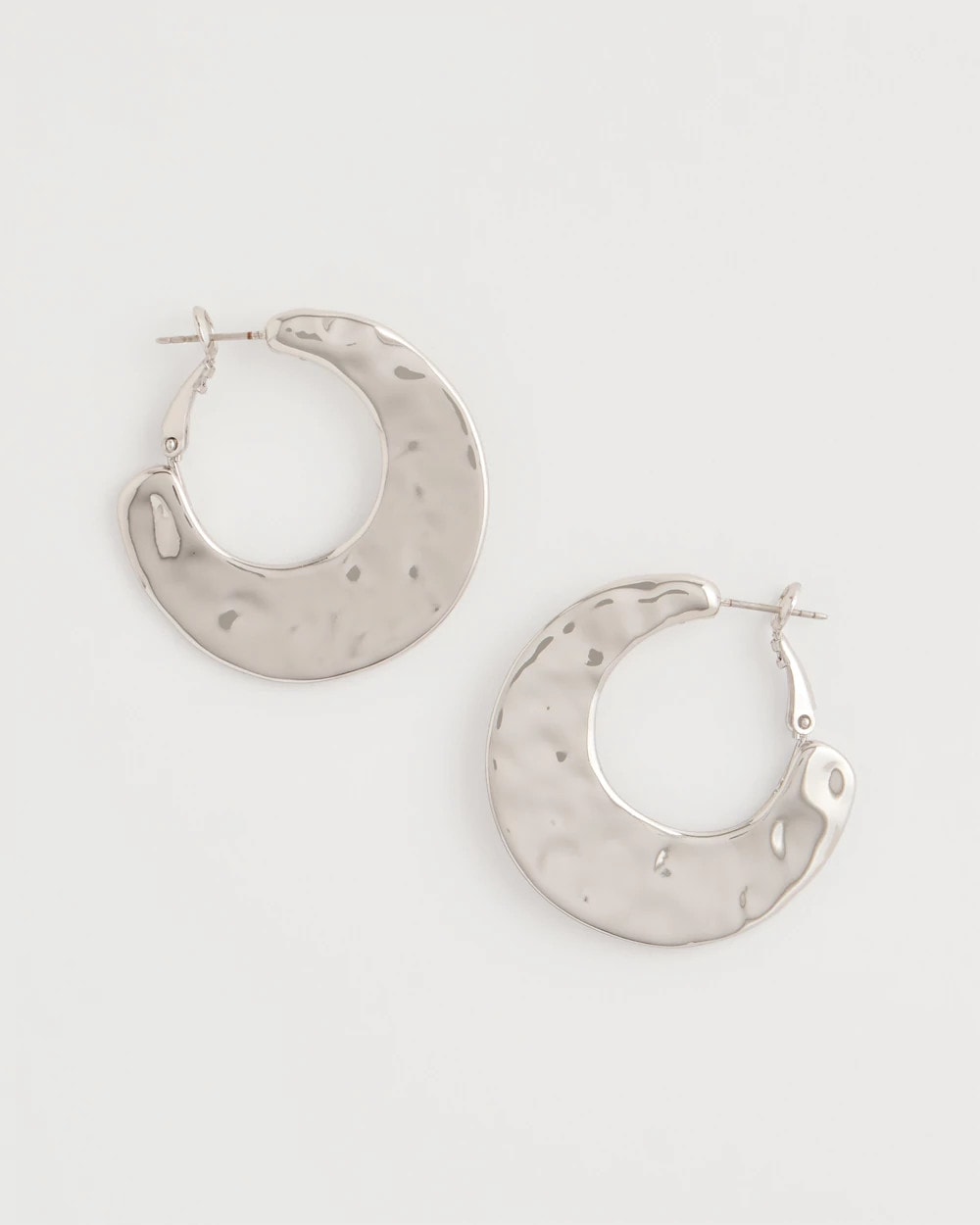 Chico's | Hammered Hoop Earrings/ Silver