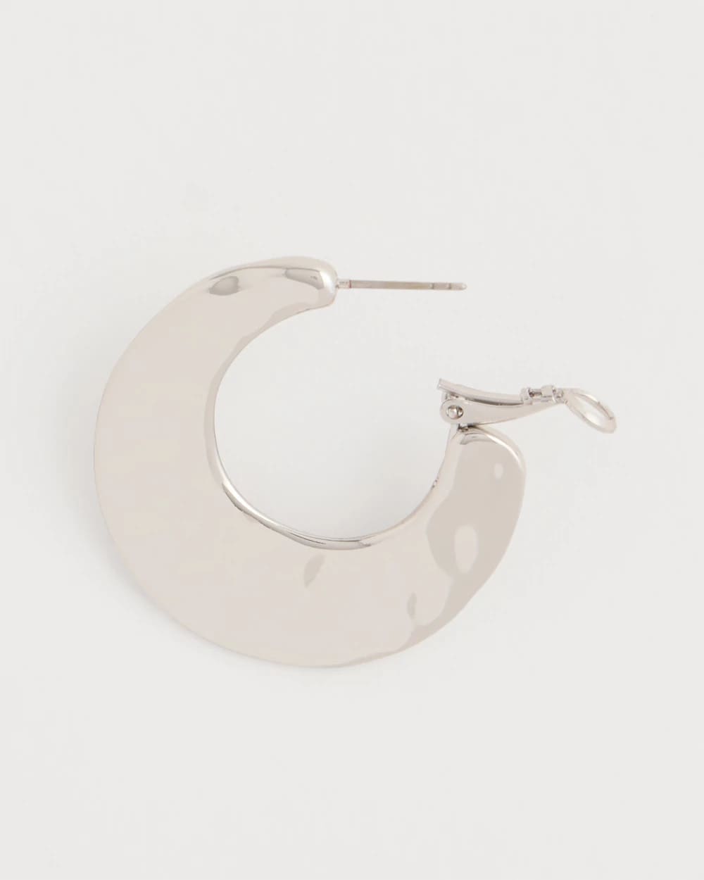 Chico's | Hammered Hoop Earrings/ Silver