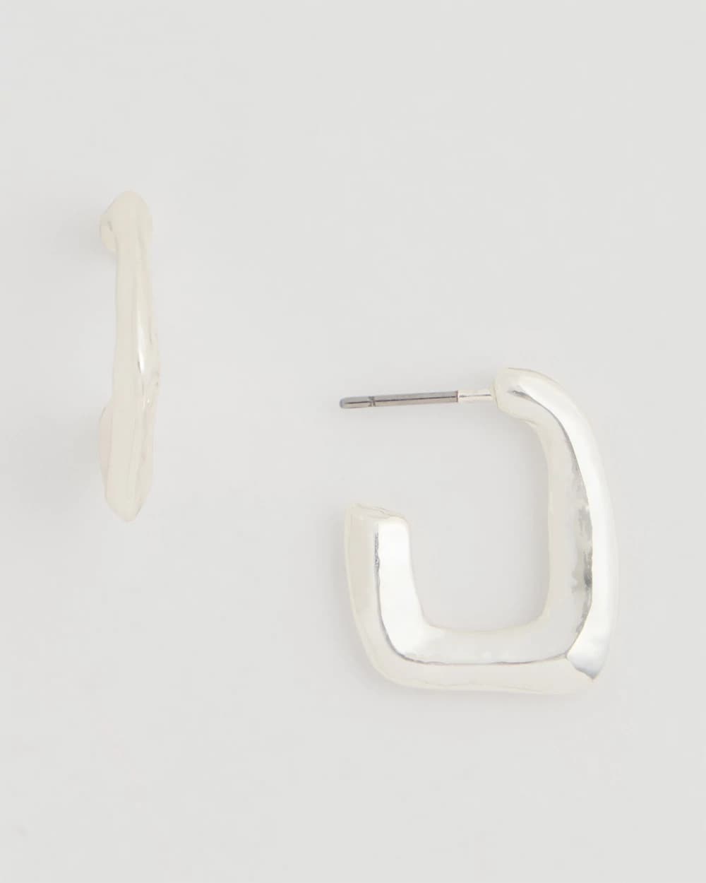 Chico's | Mini Silvertone Square Earrings/ Silver